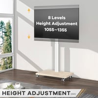 TVON görgős sarok TV állvány 32-65"-os TV-hez, VESA 400x400, max. 40 kg - fehér 4