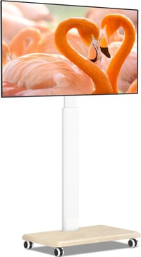 TVON görgős sarok TV állvány 32-65"-os TV-hez, VESA 400x400, max. 40 kg - fehér 1
