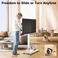 TVON görgős sarok TV állvány 32-65"-os TV-hez, VESA 400x400, max. 40 kg - fehér 6