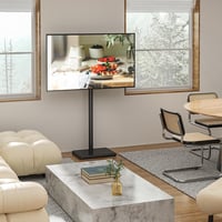 TVON TV Állvány 32-55 Colos Televízióhoz - Állítható Magasságú, Forgatható Padlóállvány, VESA 400x400mm, 40kg Teherbírás, Fekete 8