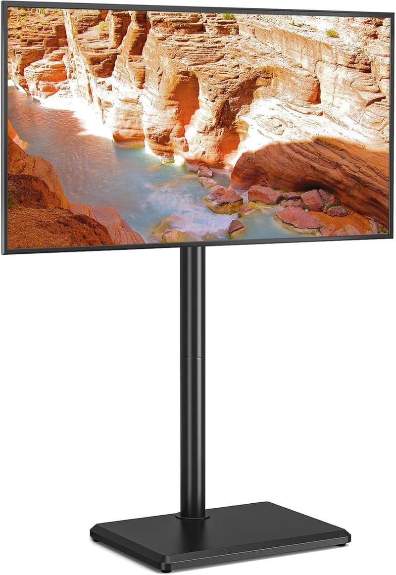 TVON TV Állvány 32-55 Colos Televízióhoz - Állítható Magasságú, Forgatható Padlóállvány, VESA 400x400mm, 40kg Teherbírás, Fekete