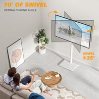 TVON TV Állvány 32-55 Colos Televízióhoz - Állítható Magasságú, Forgatható, 40kg Teherbírású Padlóállvány, VESA 400x400mm Kompatibilis, Fehé 6