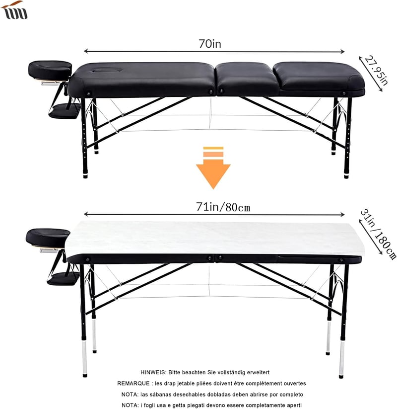 Tvvcalk 100 Pack Disposable Bed Sheets, Disposable Bed Sheets, Disposable Bed Sheets, TNT Disposable Massage Sheets, Spa, 80 x 180 cm