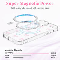 TVVTPU MagSafe kompatibilné puzdro na iPhone 14, motív ružovej mašle, priehľadné, tenké, nárazuvzdorné, odolné voči poškriabaniu, nežltnúce, tvrdý PC zadný kryt 3