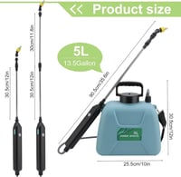 TVWVT 5L Elektromos Permetezőgép USB Töltéses 3 Fúvóka Zöld 7
