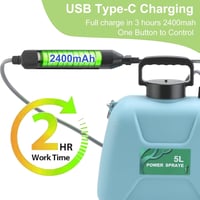 TVWVT 5L Elektromos Permetezőgép USB Töltéses 3 Fúvóka Zöld 4