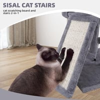 TWDEPART Macskakaparófa Függőjátékokkal és Macskavárral Szürke 6