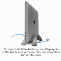 Stojan na MacBook Twelve South BookArc – Priestorovo úsporný vertikálny držiak na stôl pre notebooky Apple MacBook, kompatibilný s M1, vesmírne sivý 4