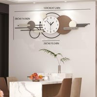 TWFJEL Moderni veliki zidni sat 120x38 cm, minimalistički luksuzni dekorativni kvarcni sat, nečujan bez kucanja, metalni okvir s drvenim brojčanikom, za dnevni boravak, spavaću sobu, ured i kuhinju 6