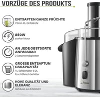 Twinzee 850W Centrifugális Gyümölcs és Zöldség Préselt Elektromos Gyümölcsprés 2