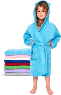 Twinzen gyerek fürdőköpeny 100% pamut, Oeko-Tex® certified, kapucni fülekkel 1
