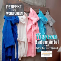 Twinzen gyerek fürdőköpeny 100% pamut, Oeko-Tex® certified, kapucni fülekkel 7