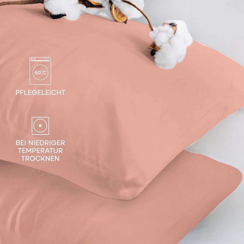 Twinzen Jersey Pamut Párnahuzat 30x50 cm Cipzárral, 2 db Rózsaszín