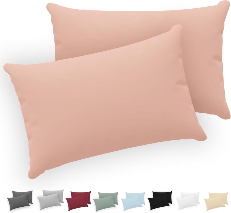 Twinzen Jersey Pamut Párnahuzat 30x50 cm Cipzárral, 2 db Rózsaszín