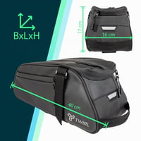 Geantă pentru portbagaj bicicletă TWIRL, 6 litri, elemente reflectorizante, cu baretă de umăr integrată, geantă spate pentru bicicletă, negru-gri 2