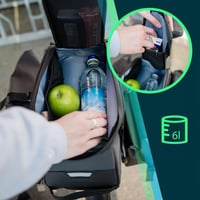 Geantă pentru portbagaj bicicletă TWIRL, 6 litri, elemente reflectorizante, cu baretă de umăr integrată, geantă spate pentru bicicletă, negru-gri 4