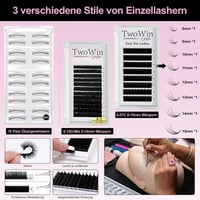 Set de extensii de gene TwoWin pentru începători, all-in-one, cu manechin și ventilator cu uscare USB 5