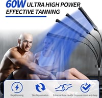 TWSOUL Otthoni Szoláriumlámpa 460-490 NM, 60W Kék Fény, 432 LED, Arcra és Testre 3