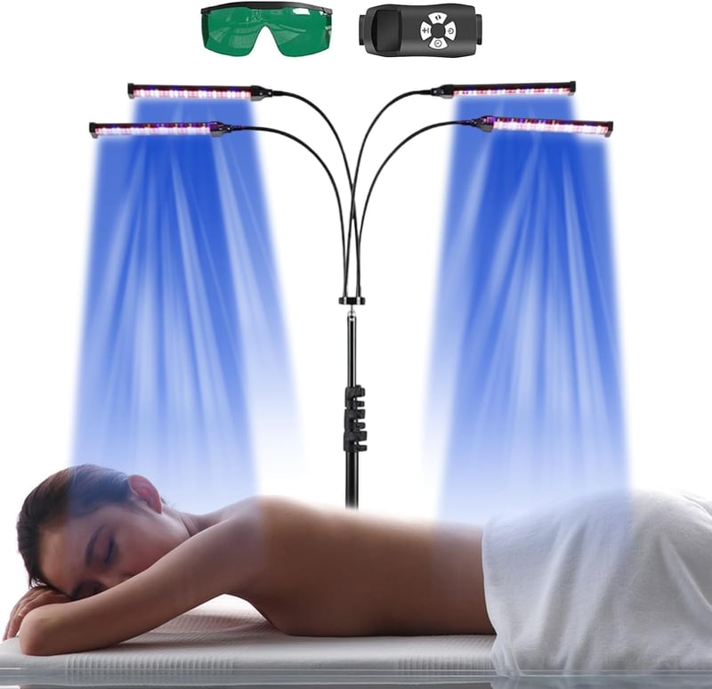 TWSOUL Otthoni Szoláriumlámpa 460-490 NM, 60W Kék Fény, 432 LED, Arcra és Testre