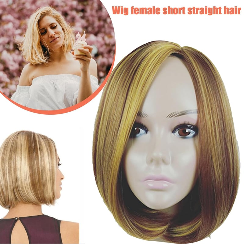 TWSOUL Szőke Bob Paróka Női Rövid Haj Lace Front Sötét Gyökerrel