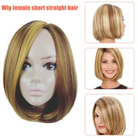 TWSOUL Szőke Bob Paróka Női Rövid Haj Lace Front Sötét Gyökerrel 3