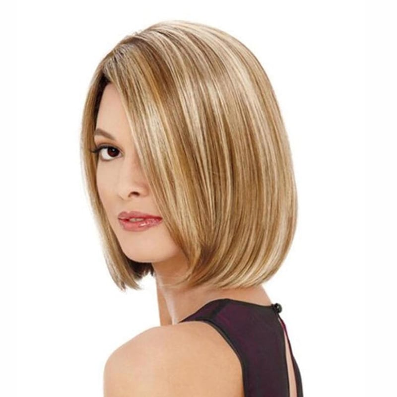 TWSOUL Szőke Bob Paróka Női Rövid Haj Lace Front Sötét Gyökerrel