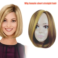 TWSOUL Szőke Bob Paróka Női Rövid Haj Lace Front Sötét Gyökerrel 4