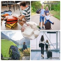 TXBOBECO Set organizatora za kofere od 10 dijelova, Packing Cubes putni set za pohranu, bež 7