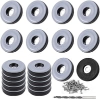 TXErfolg Teflon Bútorcsúsztatók - 20 db Kerek Fekete Padlóvédő (30mm) Rozsdamentes Csavarokkal és Fúróval - Bútorlábvédő Laminált, Fa, Csemp 1