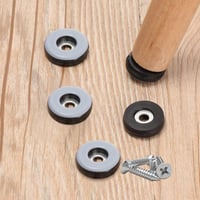 TXErfolg Teflon Bútorcsúsztatók - 20 db Kerek Fekete Padlóvédő (30mm) Rozsdamentes Csavarokkal és Fúróval - Bútorlábvédő Laminált, Fa, Csemp 5