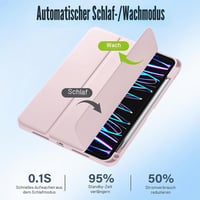 Puzdro TXWLLIU pre iPad Pro 11" 2022/2021/2020/2018 a Air 11" M3/M2 2025/2024, ultratenké ľahké ochranné puzdro, funkcia Auto Sleep/Wake, ružové 7