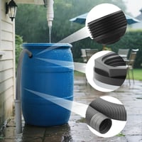 Súprava na prepojenie nádrží na dažďovú vodu TXXATX s prepadom, 100 cm pripojovacia hadica, 32 mm priechodka nádrže, pre dažďové sudy a cisterny, sivá 4
