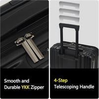TydeCkare 16 hüvelykes kézipoggyász 2 laptop rekesszel, fekete bőrönd 8