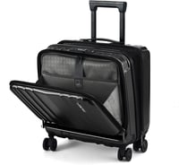 TydeCkare 16 hüvelykes kézipoggyász 2 laptop rekesszel, fekete bőrönd 1