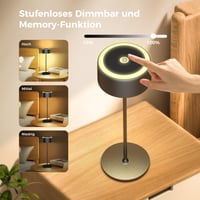 Lampă de masă LED fără fir TYEE - Reîncărcabilă, reglabilă (dimmabilă), lumină caldă 2200-3000K, USB-C, rezistentă la apă IP54, aluminiu, pentru utilizare la interior și exterior, negru 2