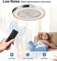 TYJY LED stropný ventilátor so svetlom, 70W stmievateľné stropné svietidlo s ventilátorom, s diaľkovým ovládaním a časovačom v aplikácii, 6 rýchlostí, do obývačky 6