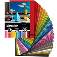 TYOREW Farebný papier A4 100 listov 20 farieb 120 g/m² Sada papiera na origami, scrapbooking, kreatívne tvorenie, DIY projekty a kancelársku tlač 1