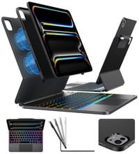 Puzdro s klávesnicou typecase Edge pre Apple iPad Pro 13 (M4/M5) (2024/2025), s touchpadom a držiakom na pero, podsvietením, QWERTZ, čierne 1