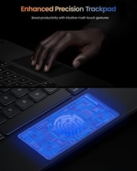 Puzdro s klávesnicou typecase Edge pre Apple iPad Pro 13 (M4/M5) (2024/2025), s touchpadom a držiakom na pero, podsvietením, QWERTZ, čierne 9