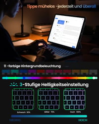 Puzdro s klávesnicou typecase Edge pre Apple iPad Pro 13 (M4/M5) (2024/2025), s touchpadom a držiakom na pero, podsvietením, QWERTZ, čierne 4