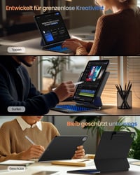 Puzdro s klávesnicou typecase Edge pre Apple iPad Pro 13 (M4/M5) (2024/2025), s touchpadom a držiakom na pero, podsvietením, QWERTZ, čierne 6