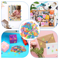 Tyqour 260 ks penových číselných nálepiek, samolepiace, 0-9, farebná súprava číslic pre deti na scrapbooking, DIY tvorenie a dekorovanie kariet 4
