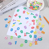 Tyqour 260 ks penových číselných nálepiek, samolepiace, 0-9, farebná súprava číslic pre deti na scrapbooking, DIY tvorenie a dekorovanie kariet 7