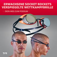 Ochelari de înot TYR Tracer Socket Rocket Mirror 2.0 - Lentile cu efect de oglindă, Portocaliu, LGL2M 3