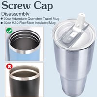 TZEKING Náhradný uzáver na pohár Stanley Cup 2 ks, Nepriepustný 360°, Jednoduché čistenie, Odolný proti plesniam a prachu, Opakovane použiteľný, Krémovo biely náhradný vrchnák 6
