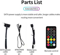 TZMRIT 2-in-1 ARGB PWM ventilátor hub kontrollerrel, 18 port, fehér 6