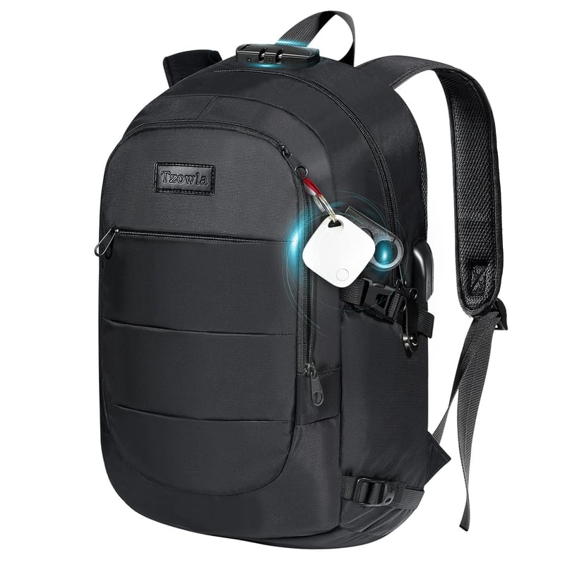 Tzowla 30-litrový batoh na notebook proti krádeži s USB nabíjacím portom a inteligentným sledovaním, pre 15,6-palcový notebook, vodoodolný