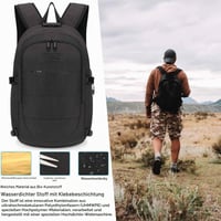 Rucsac antifurt pentru laptop Tzowla, unisex, impermeabil, cu port de încărcare USB și lacăt, pentru notebook de 15,6 inchi, negru 6