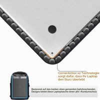 Rucsac antifurt pentru laptop Tzowla, unisex, impermeabil, cu port de încărcare USB și lacăt, pentru notebook de 15,6 inchi, negru 3