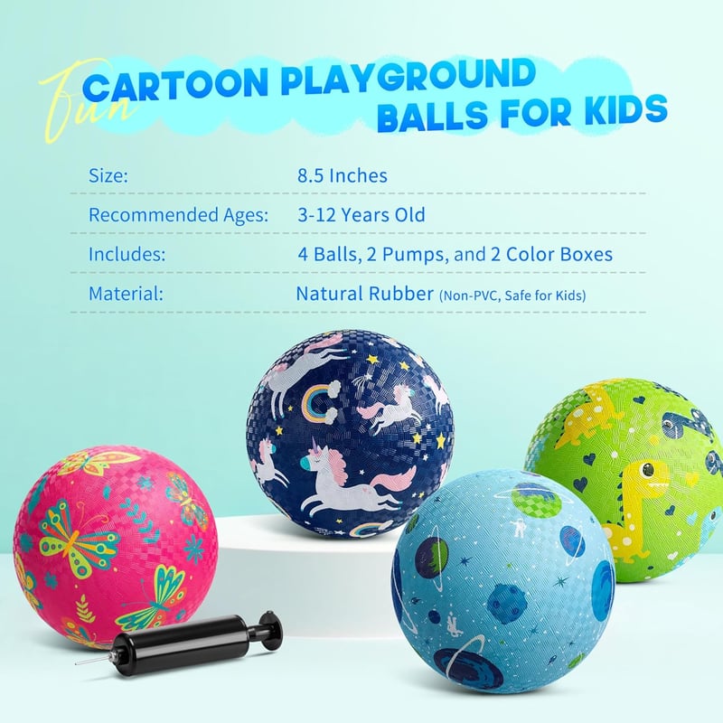 U&C Planet Labdakészlet 15-21 cm Gumilabdák Pumpával Gyerekeknek